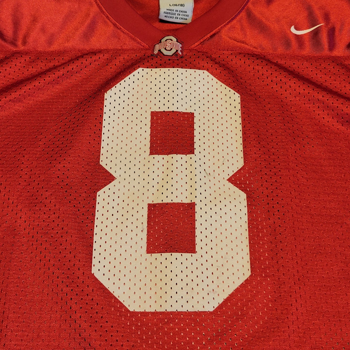 Pre-Owned Youth Large (16/18) NCAA Ohio State Buckeyes Football Jersey #8