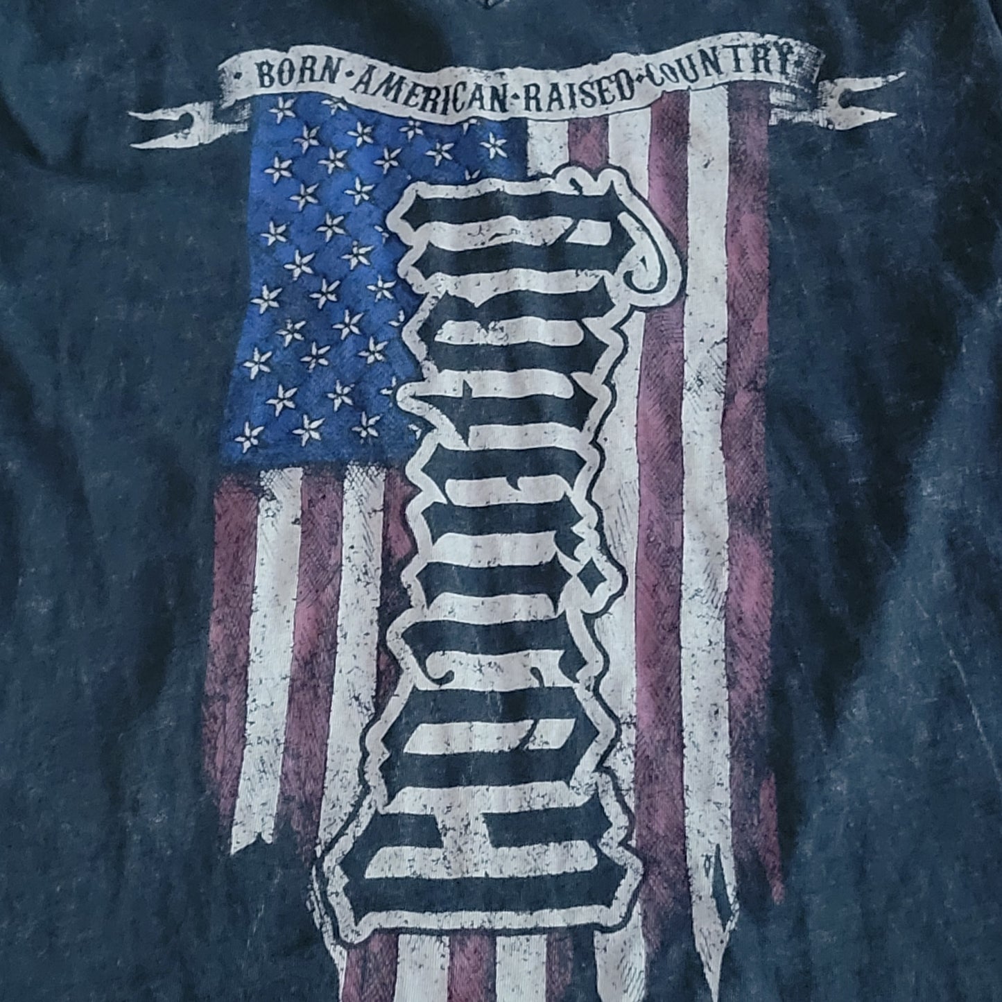 Women's Medium (M) Red Chapter "Born American Raised Country" V-Neck T-Shirt