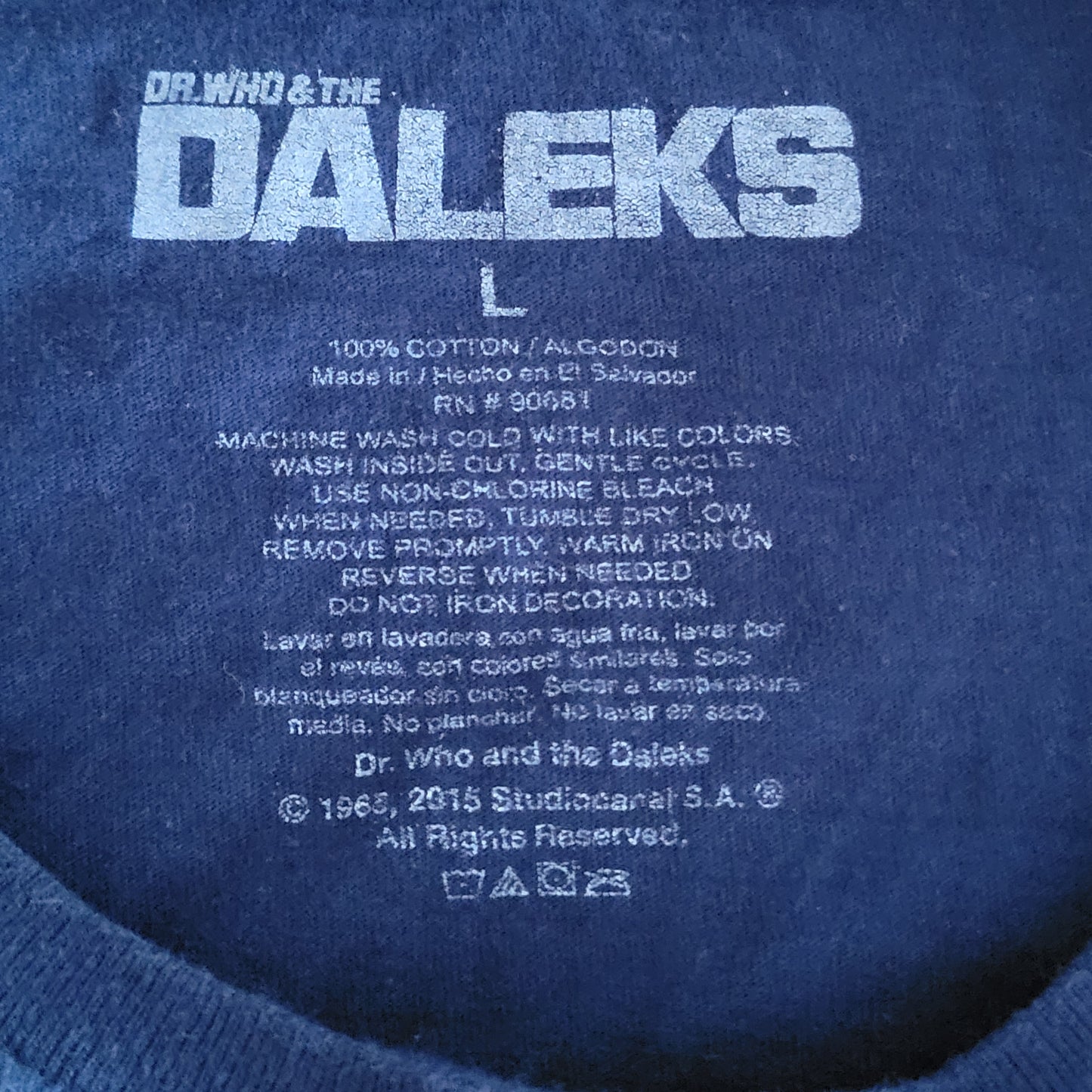 Unisex Large (L) Doctor Who & The Daleks "Technicolor" T-Shirt