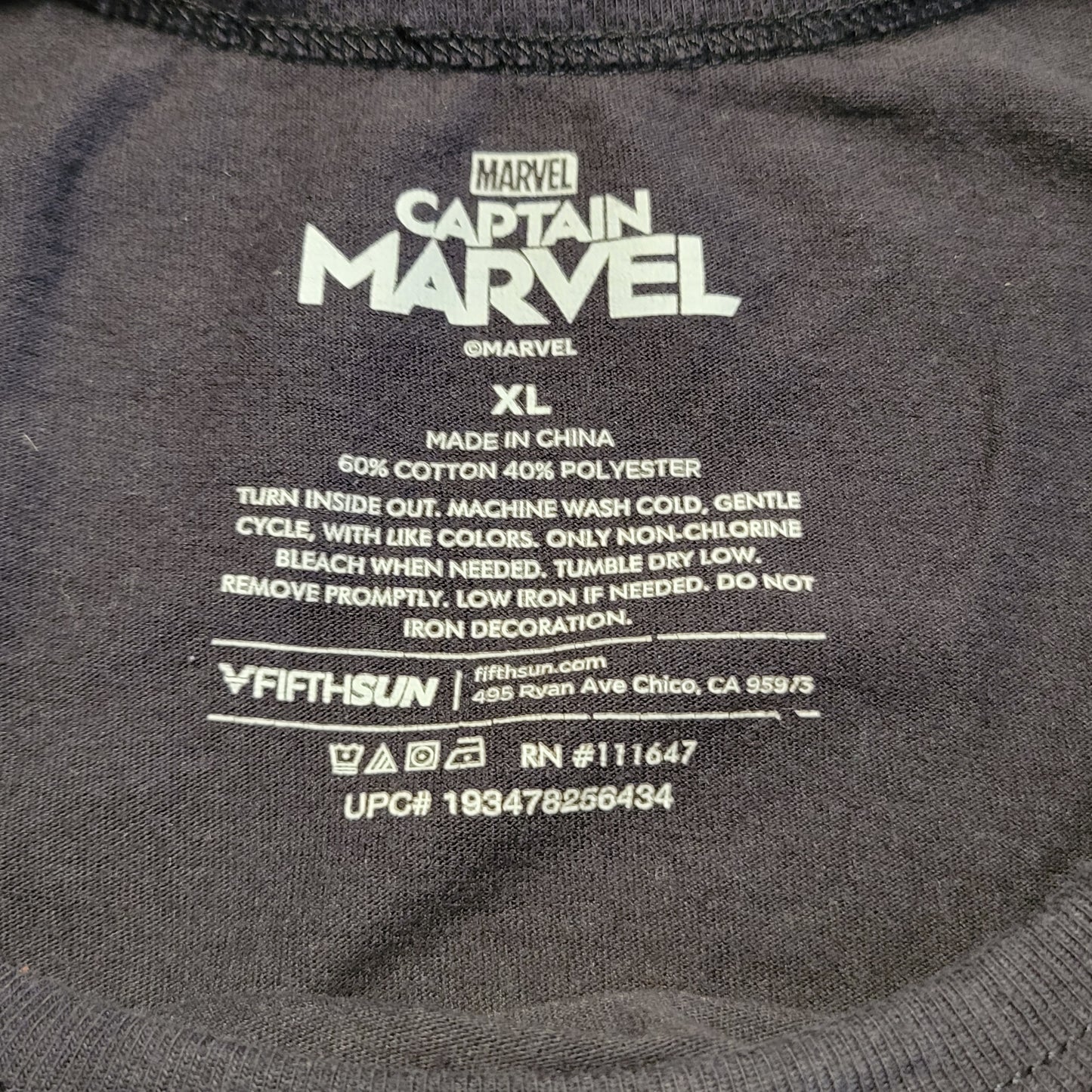 Marvel Comics Captain Marvel Cropped Front Tie T-Shirt - Women's Extra Large (XL)