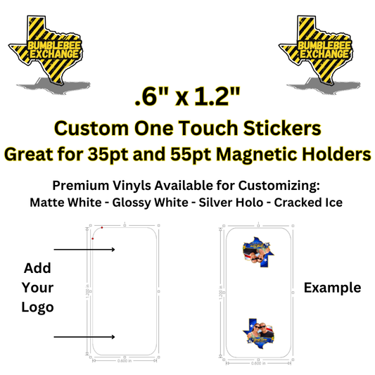 Custom One Touch Stickers (.6" x 1.2") - 45 Stickers
