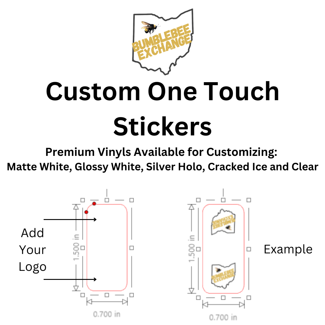 Custom One Touch Stickers (.7" x 1.5") - 40 Stickers