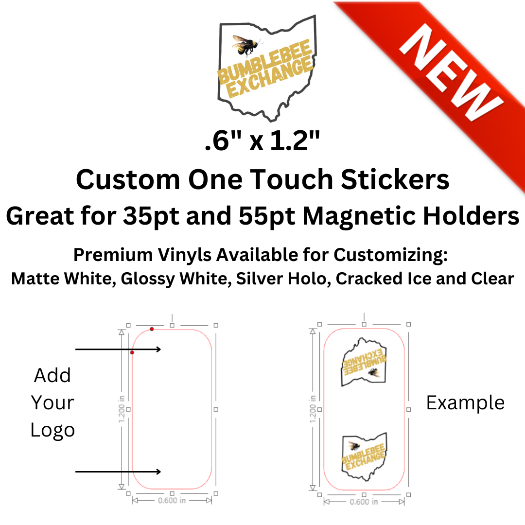 Custom One Touch Stickers (.6" x 1.2") - 45 Stickers