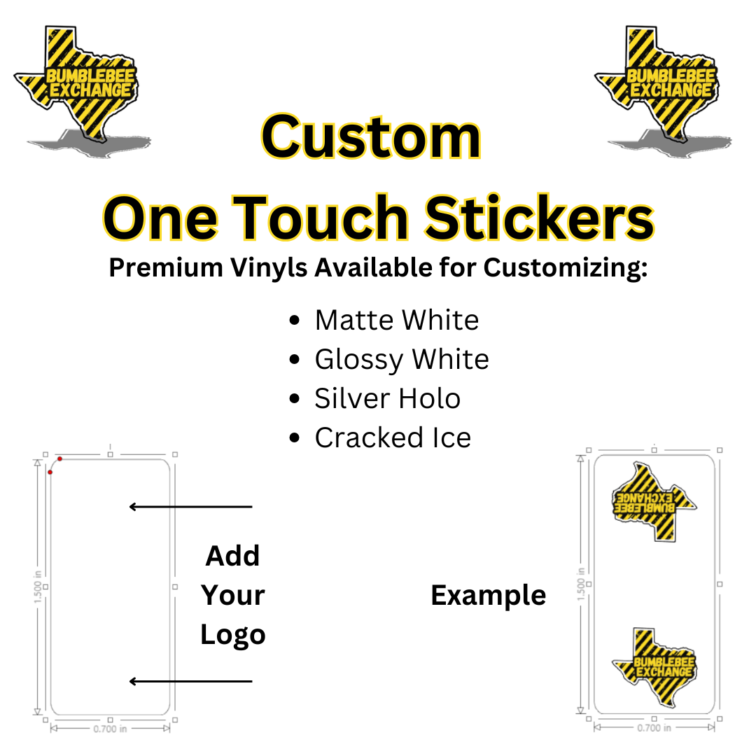 Custom One Touch Stickers (.7" x 1.5") - 40 Stickers