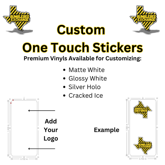 Custom One Touch Stickers (.7" x 1.5") - 40 Stickers