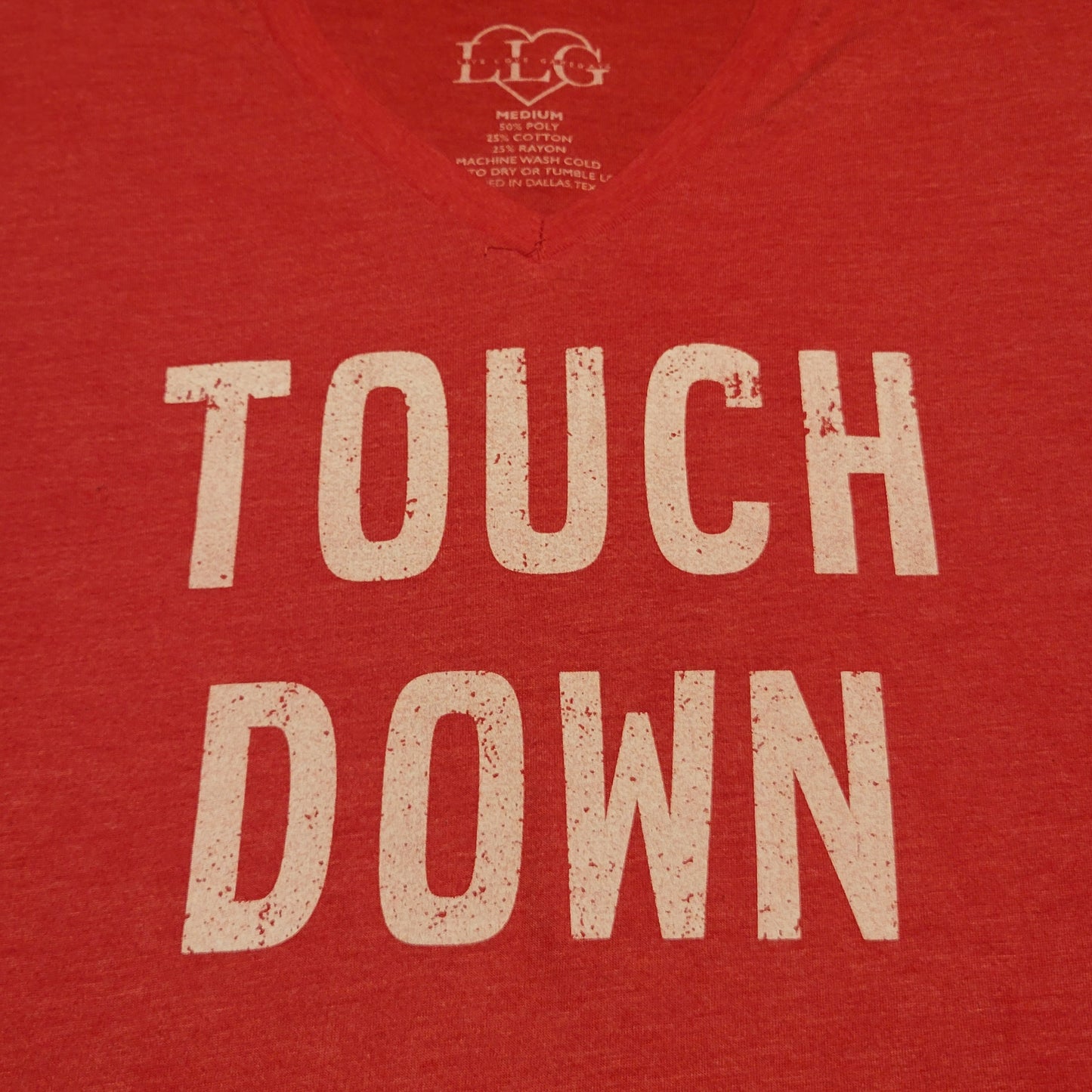 Pre-Owned Women's Medium (M) Red Live, Love, Game Day, Touch Down V-Neck