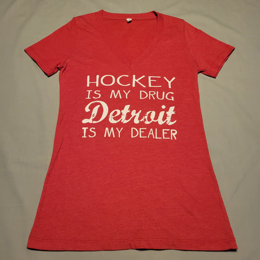 Pre-Owned Women's NHL Detroit Red Wings Hockey "Detroit is my Dealer" T-Shirt