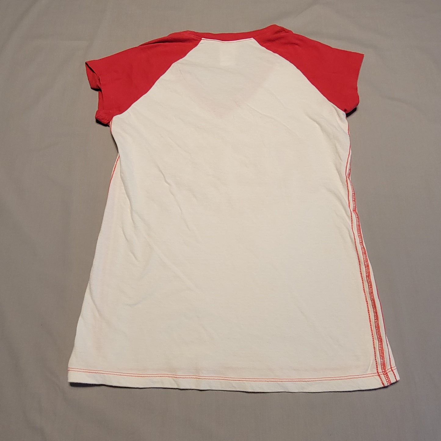 Pre-Owned Girl's Large (L) MLB Cincinnati Reds Short Sleeve V-Neck Shirt