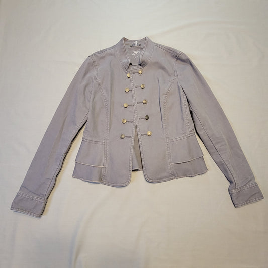 Pre-Owned Women's Size 4 Ann Taylor Loft Peplum Skirted Military Denim Jacket