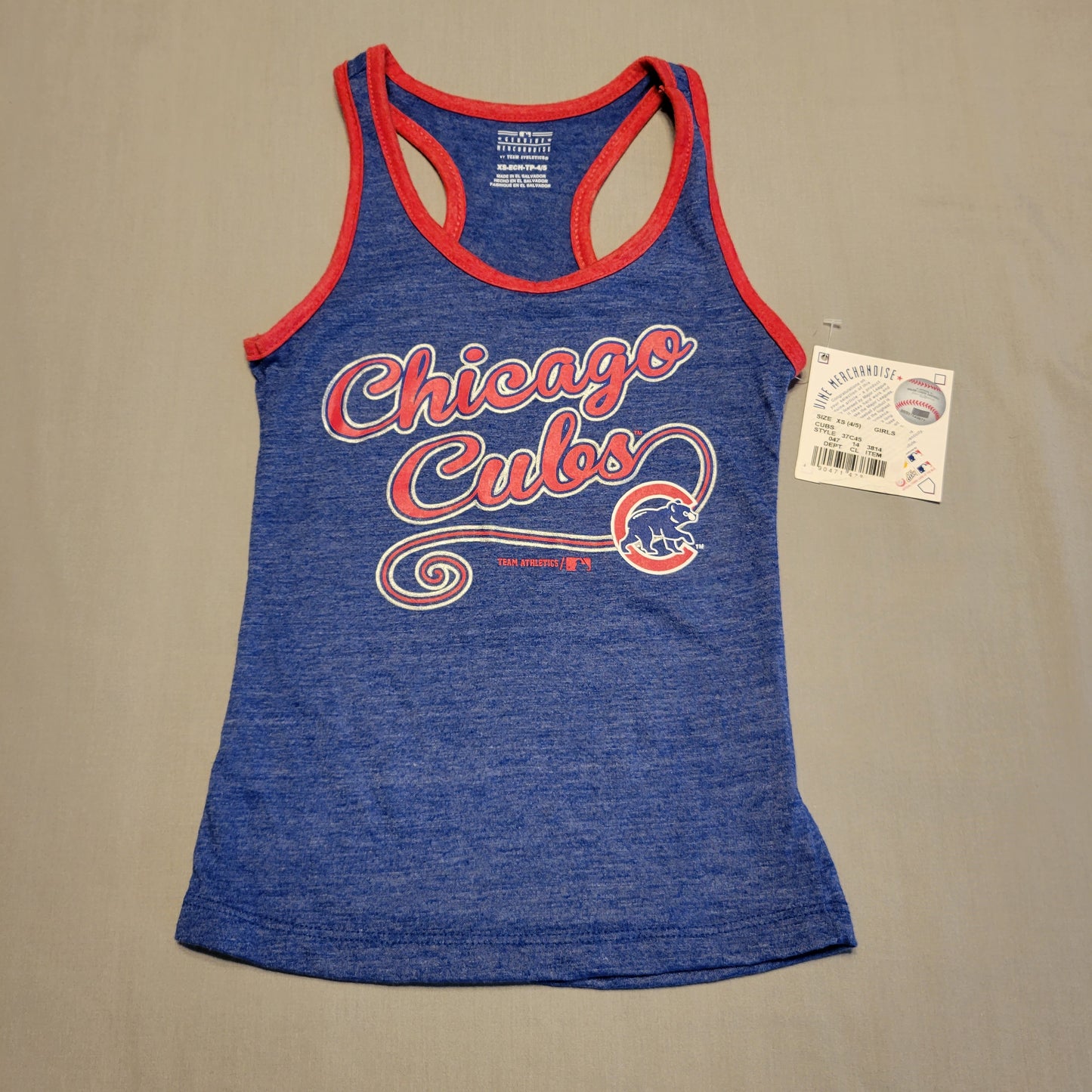 NWT Girl's Extra Small (XS) MLB Chicageo Cubs Razorback Tank Top