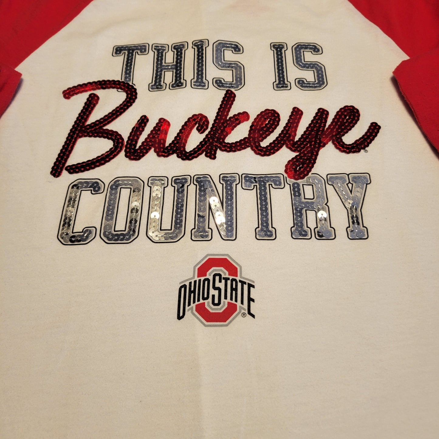 Pre-Owned Girl's Extra Large (18/20) NCAA Ohio State Buckeyes "Country" Baseball Style Shirt