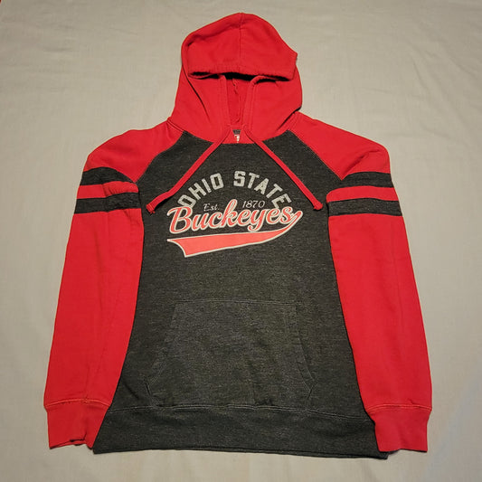 Pre-Owned Medium (M) NCAA Ohio State Buckeyes Red & Grey Hoodie