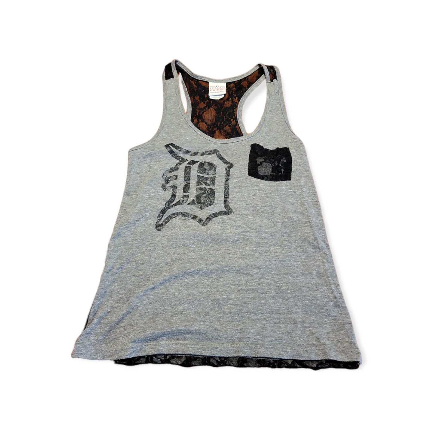 Pre-Owned Women's Medium (M) MLB Detroit Tigers Lace Razorback Tank Top