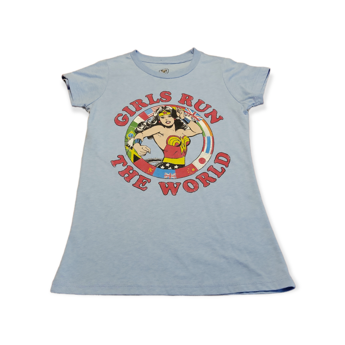 Pre-Owned Women's Extra Small (XS) DC Comics Wonder Woman "Girls Run the World" T-Shirt