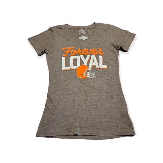 Women's Small (S) NFL Cleveland Browns "Forever Loyal" V-Neck T-Shirt