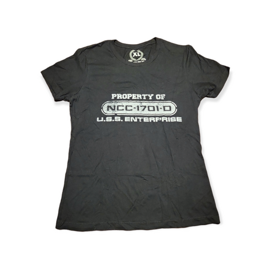 Women's Extra Large (XL) Star Trek "Property of NCC-1701-D" Enterprise T-Shirt