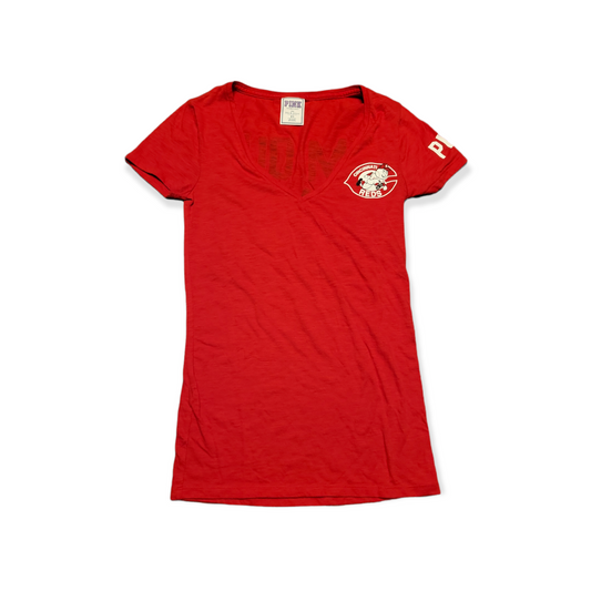 Women's Small (S) MLB Cincinnati Reds "I'm Out Of Your League" V-Neck T-Shirt
