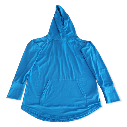LulaRoe Solid Blue Long Sleeve Hooded Shirt - Women's Small (S)